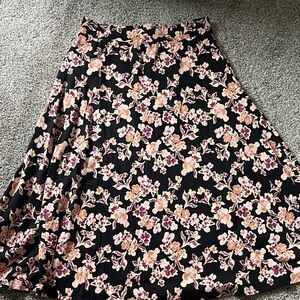 Pact size M Black and floral cotton skirt with pocket